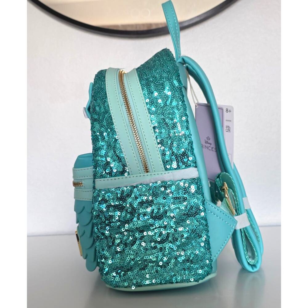 Loungefly Disney The Little Mermaid Sequin Collection Mini Backpack NWT - Picture 8 of 8